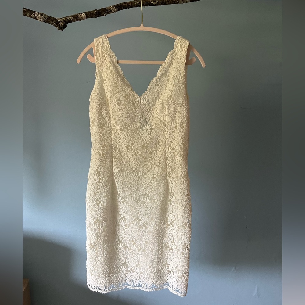 Ann Taylor white lace cocktail dress